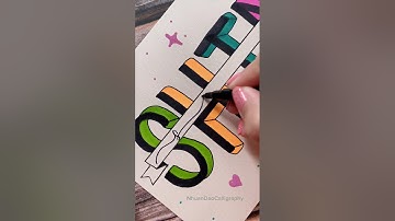 Lettering my subscirbers names #shorts #calligraphy #nhuandaocalligraphy #handlettering #satisfying