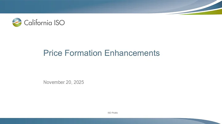 Nov 20, 2025 - Price Formation Enhancements