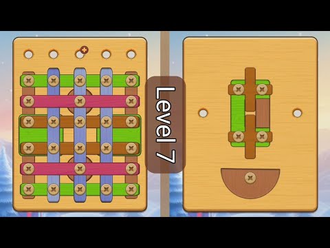 Wood Nuts & Bolts Puzzle Level 7 Solved