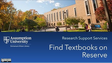 Find Textbooks on Reserve