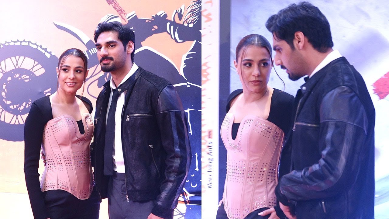 Ahan Shetty Gets His Girlfrnd Tania Shroff 1st Time Publically At His Debut Film Tadap Premiere