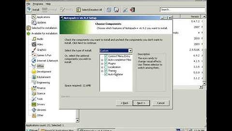 ReactOS Recent Notepad++ install and first run