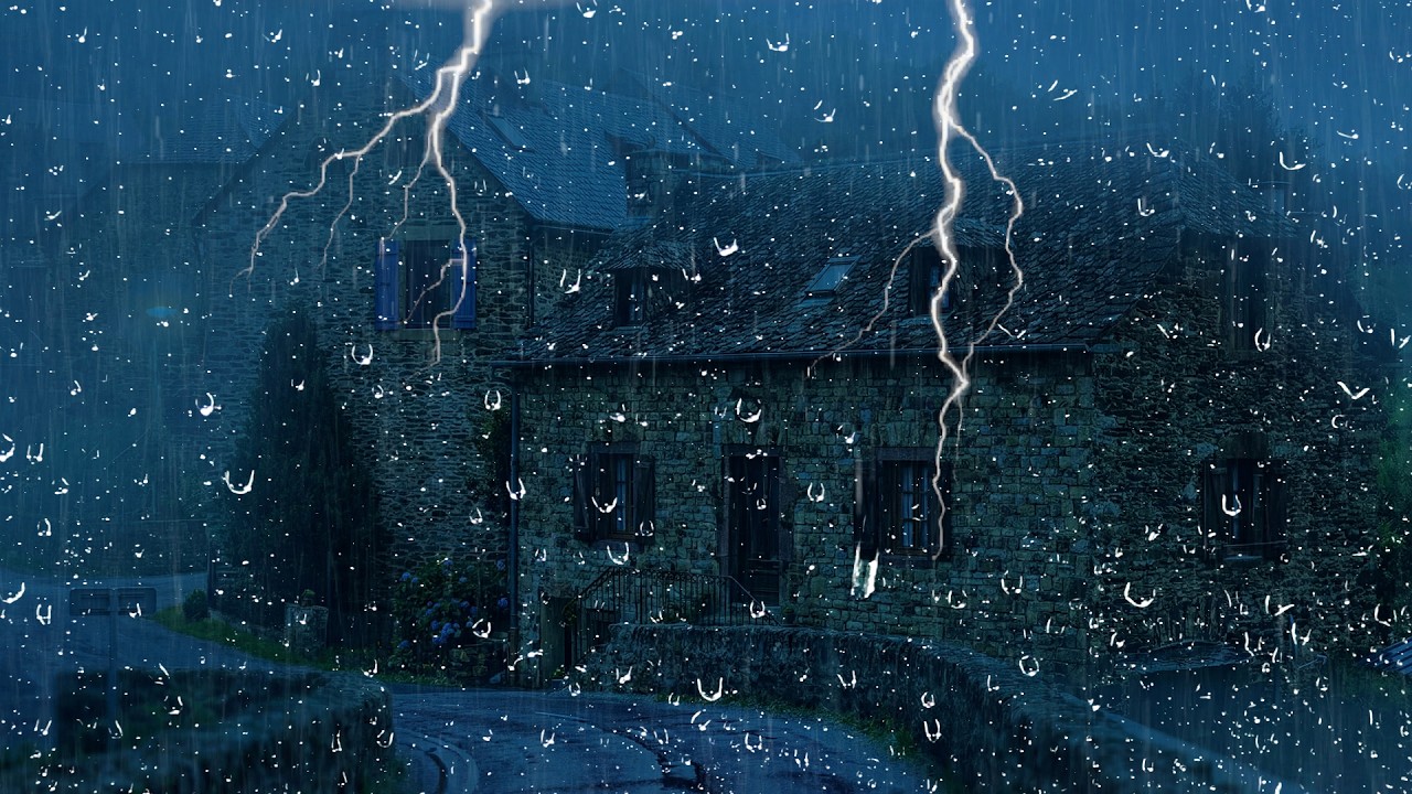 Lluvia Fuerte con Truenos Toda la Noche | Elimina el Insomnio y Duerme Profundamente