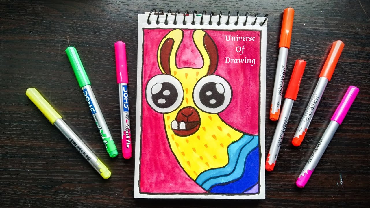 Adorable Llama Watercolor Painting | Brush Color Drawing Tutorial - YouTube