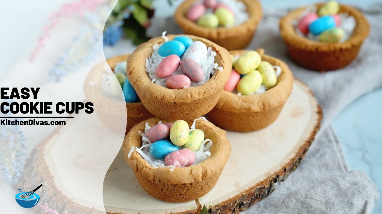 Easter Nest Sugar Cookie Cups - Yummy Healthy Easy