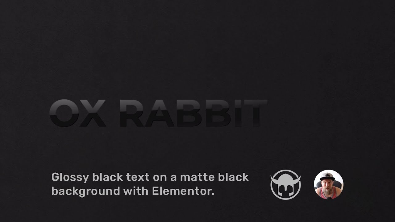 How to create glossy black text on a matte black background with Elementor  - YouTube