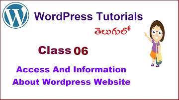 How to access and information about  WordPress Website Telugu | VLR Training Class 06
