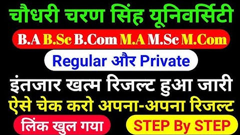 CCS University Result Today Latest News || CCSU Result 2022 kese check kren #ccsu_news_update_today