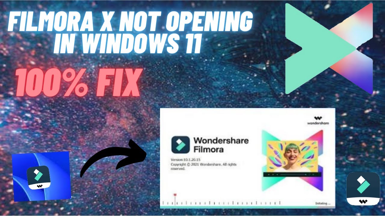 wondershare filmora x not opening in windows 11