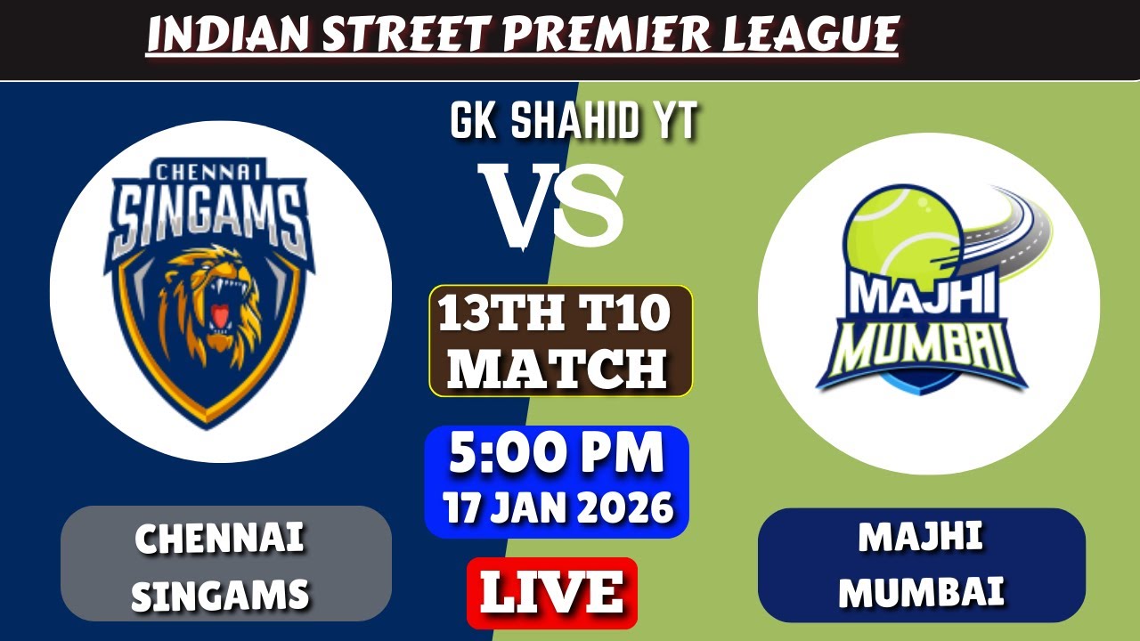 Chennai Singams vs Majhi Mumbai 13th T10 Match Live || ISPL Live Today Match