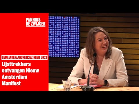 Gemeenteraadsverkiezingen 2022: Lijsttrekkers ontvangen Nieuw Amsterdam Manifest