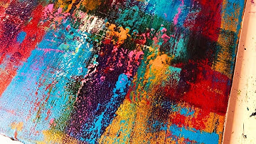 Scraping Technique: EASY Art Tutorial For ABSTRACT Acrylic Painting On Canvas