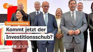 heute journal vom 20.10.2026 Investitionsgipfel in Berlin, Ukraine-Krieg, Koalition gegen AfD|ZDFheute Nachrichten