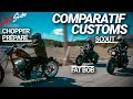 Comparatif customs : Harley-Davidson Fat Bob / Indian Scout / Custom préparé