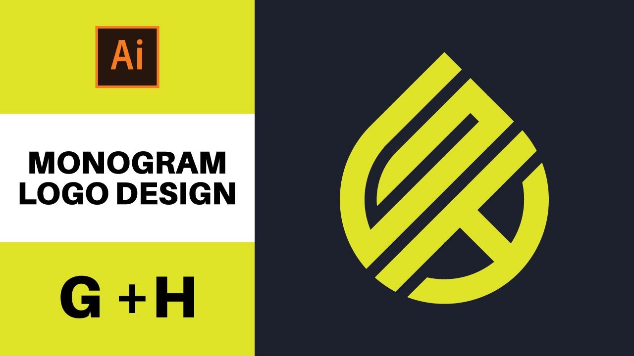 GH Monogram Logo With Grid System | Adobe Illustrator Tutorial 2021 ...