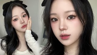 반응폭발🔥고양이상 셀카 메이크업🐱🖤 | 렌즈삽입술 후기~ 반모GRWM