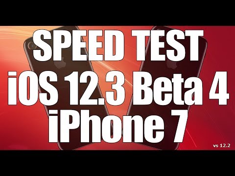 Speed Test : iPhone 7 - iOS 12.2 Beta 2 vs iOS 12.1.3 (iOS 12.2 Public Beta 2 Build # 16E5191d). 