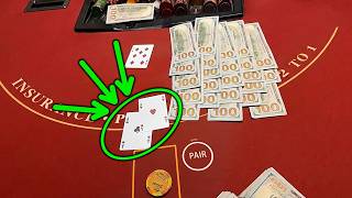 Splitting ACES For $4,000! CRAZY RUN-OUT!