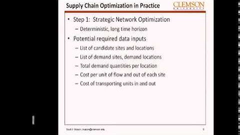 IE8580   Module   05   Lecture 5 1   Intermodal Supply Chain Optimization Overview