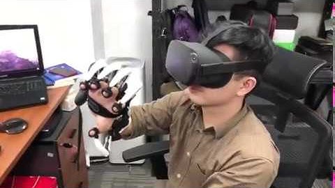 Force-Feedback Dexmo gloves with Oculus Quest