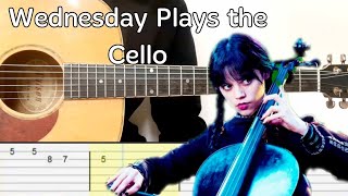 Vignette de la vidéo "Wednesday Plays the Cello (EASY Guitar Tutorial Tab)"