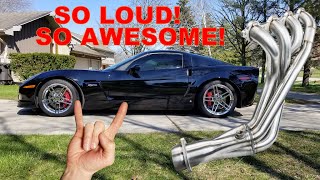 Kooks Headers and X Pipe Install C6 Corvette Z06 (2007) LOUD!