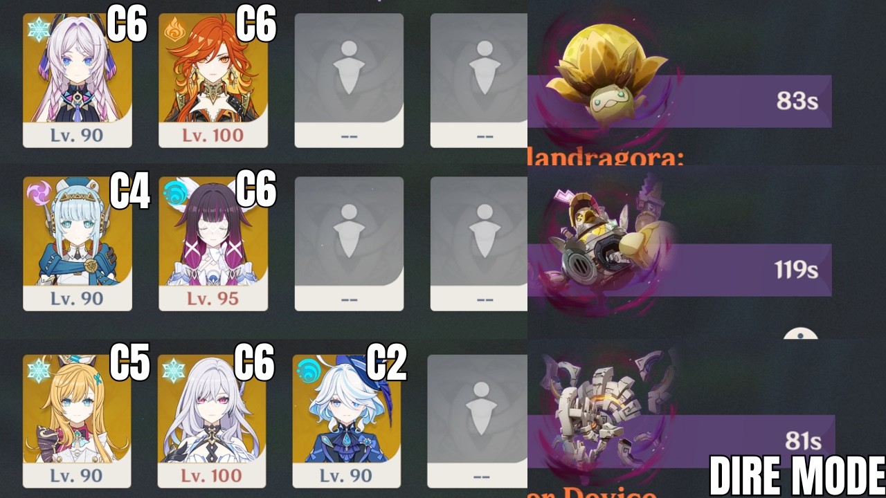 New Stygian Onslaught Columbina & Mavuika & Skirk Duo/Trio Dire Mode Luna V/6.4