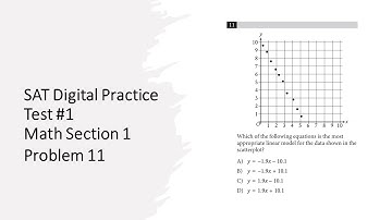 Digital SAT Practice Test #1 Math Section #1 Problem #11 - Scatter Plot and Linear Function