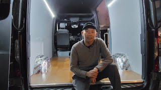 DIY SPRINTER VAN CONVERSION-Fabric wrapping wall panels #sprinter #vanbuild #campervan#vanconversion