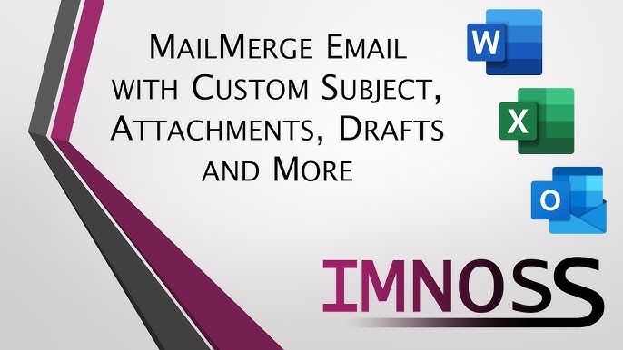 How To Mail Merge With Attachments Custom Subject Cc Bcc Using Word Excel Outlook Youtube