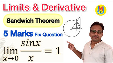 Sandwich Theorem Class 11th || 1st PU 5 Marks Fix Questions Limits and Derivatives 2022