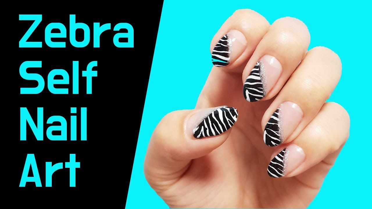 3. Black and White Zebra Nail Art - wide 2