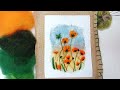 Painting with wool  wildflowers  needle felting woolly watercolor painting beginner friendly