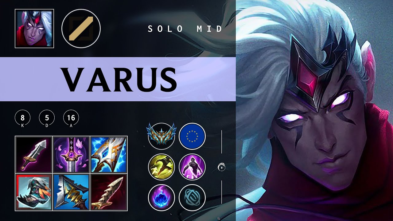 Varus Mid vs Twisted Fate - EUW Challenger Patch 25.22