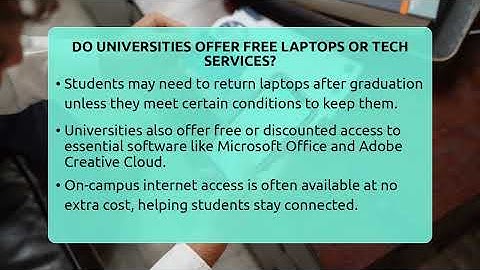 Do Universities Offer Free Laptops Or Tech Services? - Budgeting as a Student