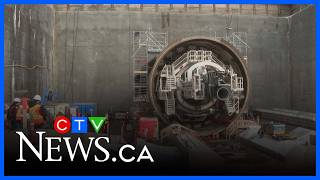 Montreal metro blue line construction site welcomes tunneling machine