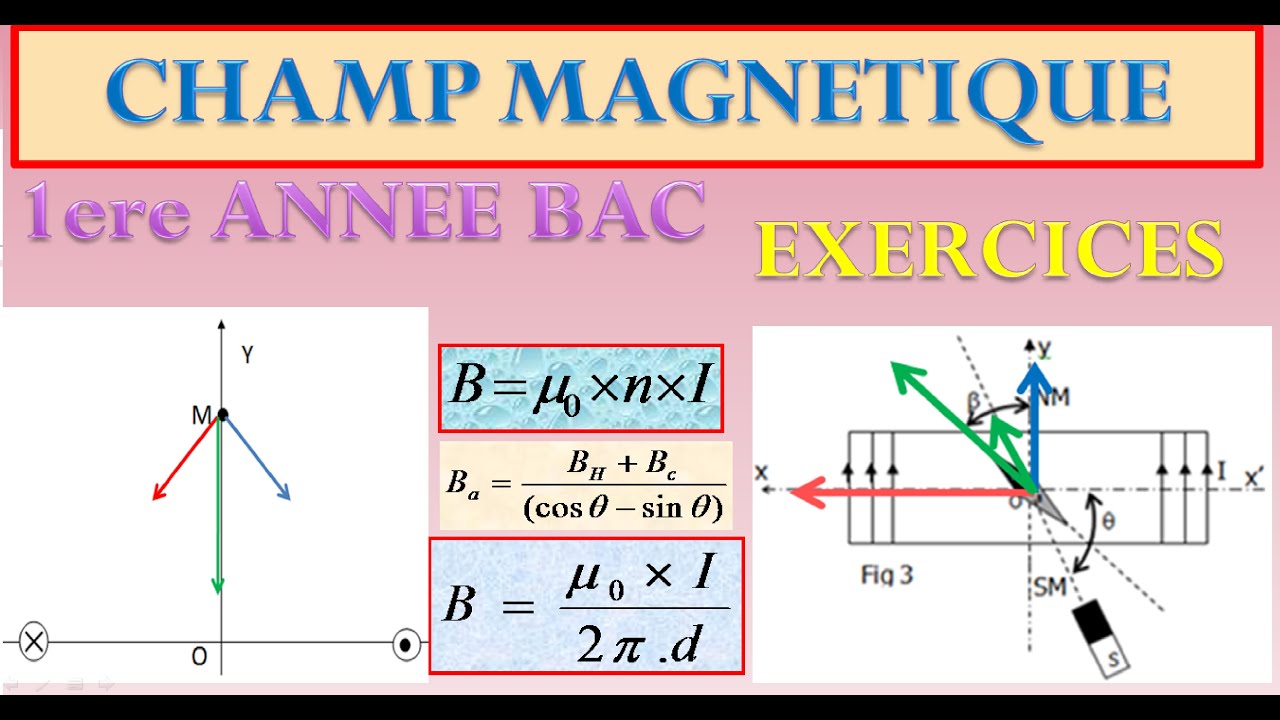 CHAMP MAGNETIQUE EXERCICES POUR 1ER BAC