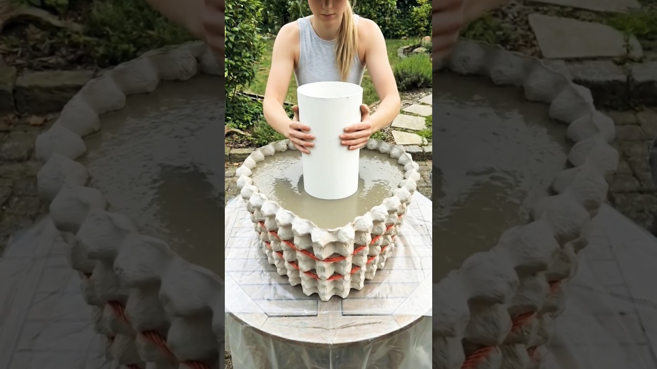 From Egg Cartons to a StunningConcrete Planter#ConcretePlanter #GardenDIY#Garden Decor #DIY Projects