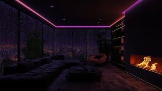 Download Lagu Luxury Living Room Rain \u0026 Fireplace Sounds 🔥💦 | Night Ambience for Stress Relief and Meditation MP3