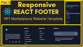 Responsive Footer With React Js | Create Footer Section With React For NFT Marketplace