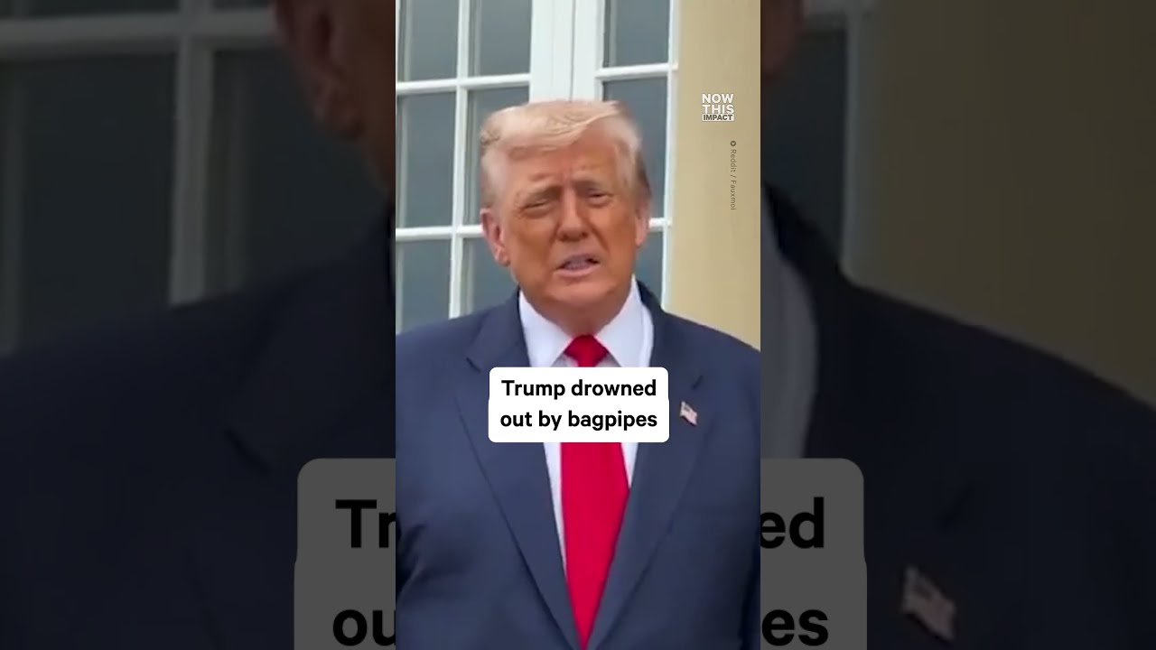 Trump Drowned Out By Bagpipes