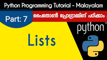 Python Lists | Python Programming Tutorial - Malayalam | Part 7 0f 22 |
