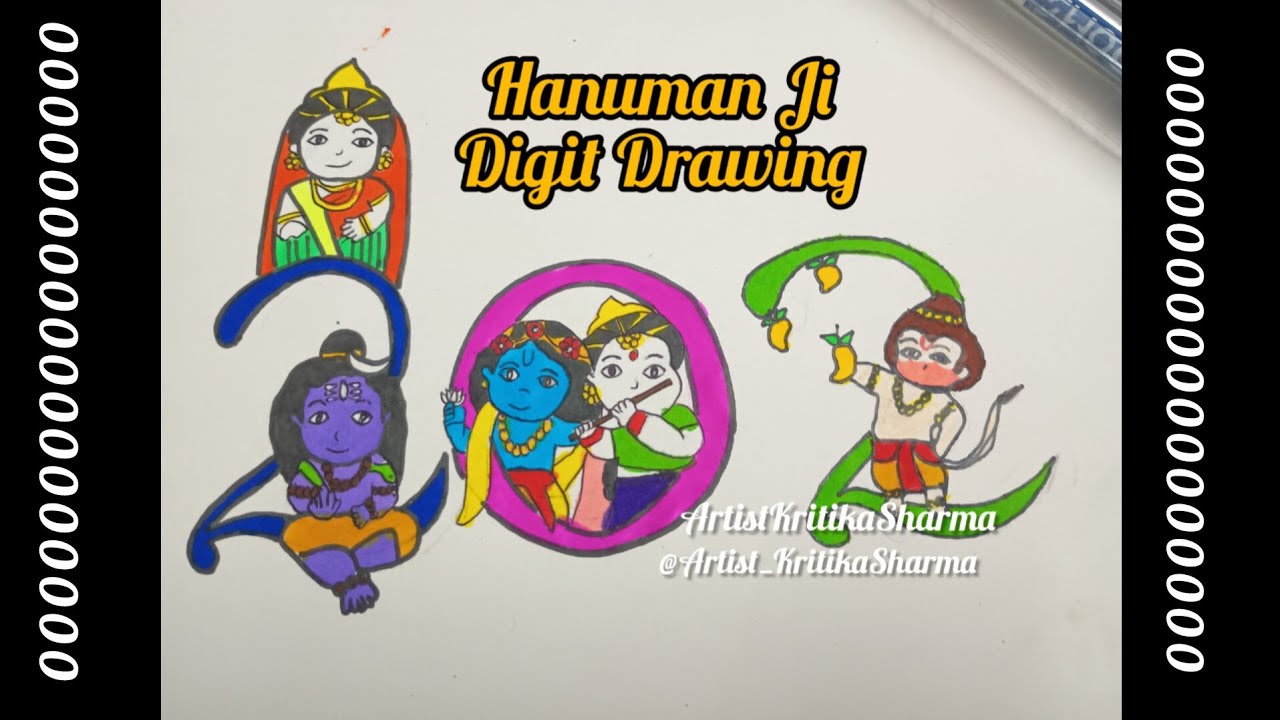 Draw Hanuman Ji Using Python Let's Draw Hanuman ji Digit Drawing|| How to Draw Hanuman ji || Easy ...