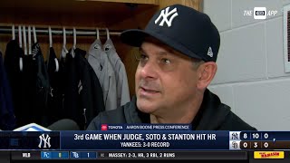 Aaron Boone on Yankees' 8-0 win, Juan Soto's night back in San Diego