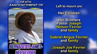 Bernadette James née Fevrier  long  1