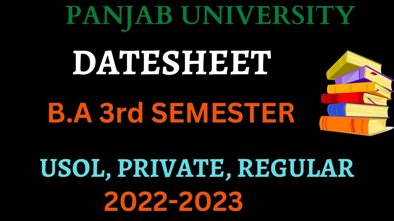 Panjab University BA 3rd Semester Datesheet 2022 YouTube panjab-university-ba-3rd-semester-datesheet-2022-youtube