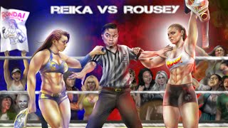 The KAWAII-EST vs The BADDEST (a Reika Saiki vs Ronda Rousey digital illustration)