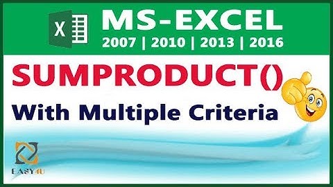SUMPRODUCT with multiple criteria in Excel in HINDI - Lesson 64