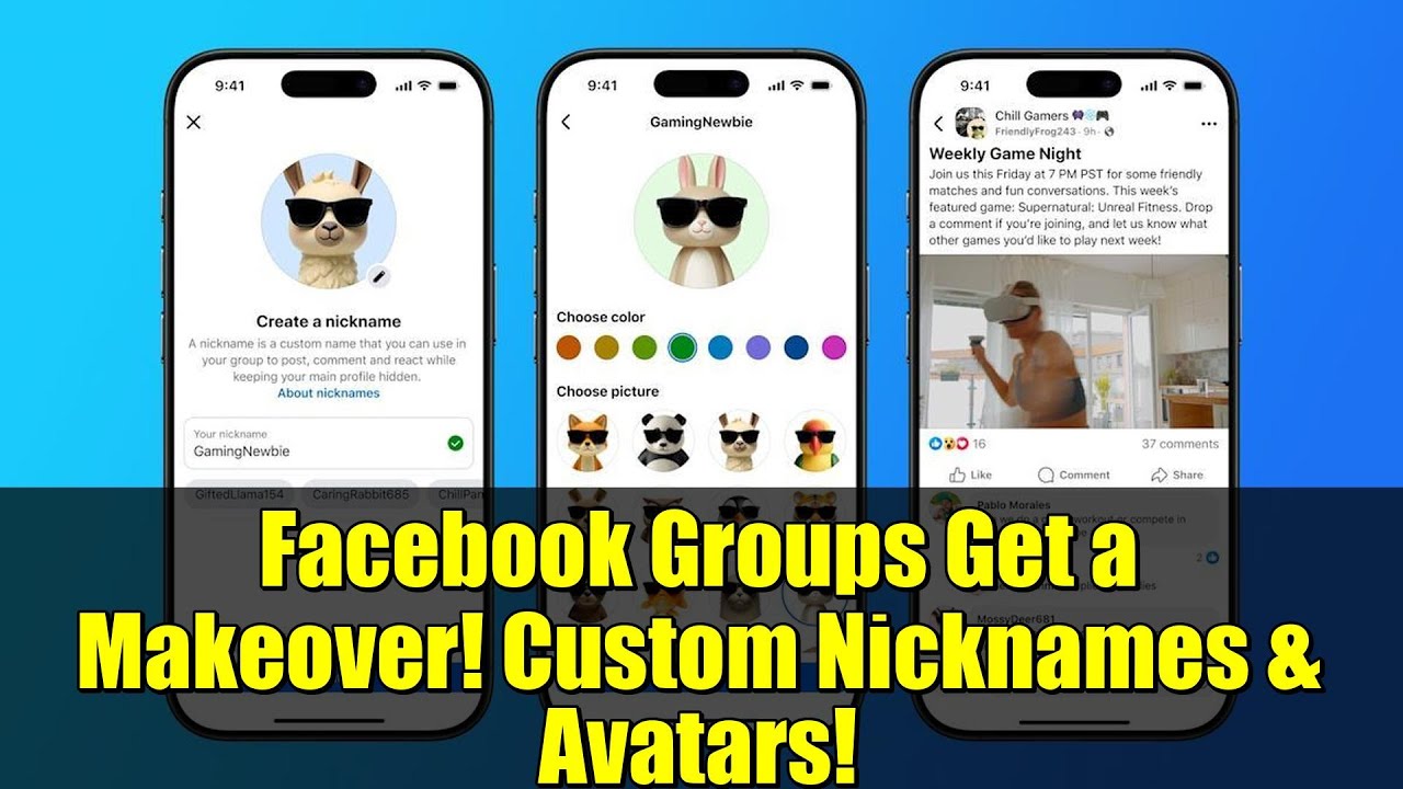 Facebook Groups Get a Makeover! Custom Nicknames & Avatars!