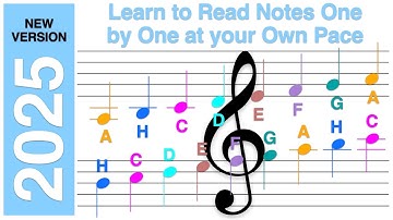 Treble Clef Note Reading – A H C (German Notation), Adagio (Slow) – Learn Notes One by One